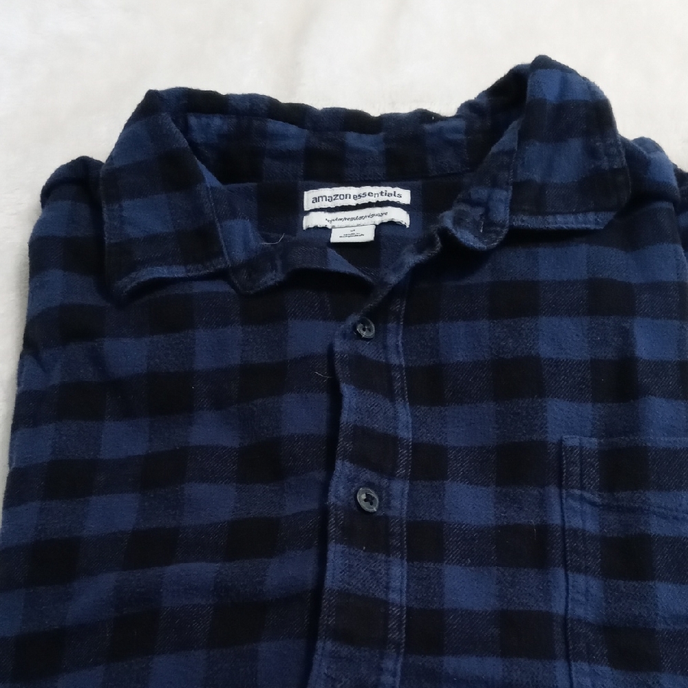Amazon Essentials Navy and Black Checkered Shirt